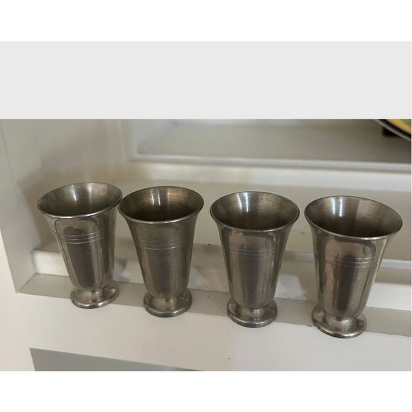 Vintage Pewter Shot Glass Set - Picture 1 of 5